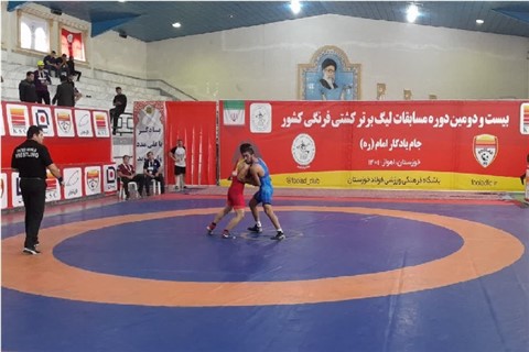 رقابت های مرحله برگشت و نهایی لیگ متمرکز کشتی فرنگی نوجوانان باشگاههای خوزستان/ اهواز: